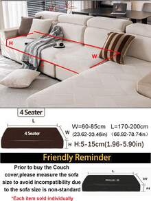 1 件纯色毛绒全覆盖沙发套，宠物友好，防污，可机洗，适合所有季节，圣诞节和新年假期家居装饰，沙发保护套适用于 1/2/3/4 座沙发 - 米色 - 查看 14