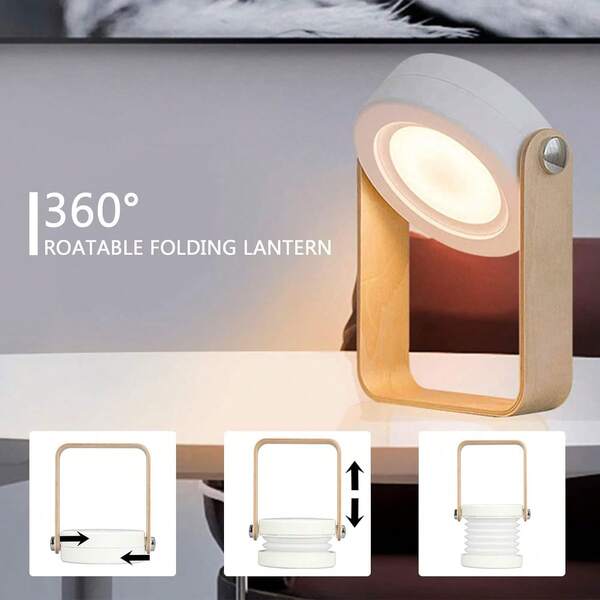 1PC Creative Simple LED Rechargeable Portable Lantern Light, Foldable Soft Light, Eye Protection, Living Room, Bedroom, Bedhead Night Light, Bedlight, Home Lighting, Bedlight, Modern Light, Creative Lighting, Lightweight Lantern, Durable Material, Rechargeable Electric Light, Portable Light, Workplace Lighting, Warm Lighting