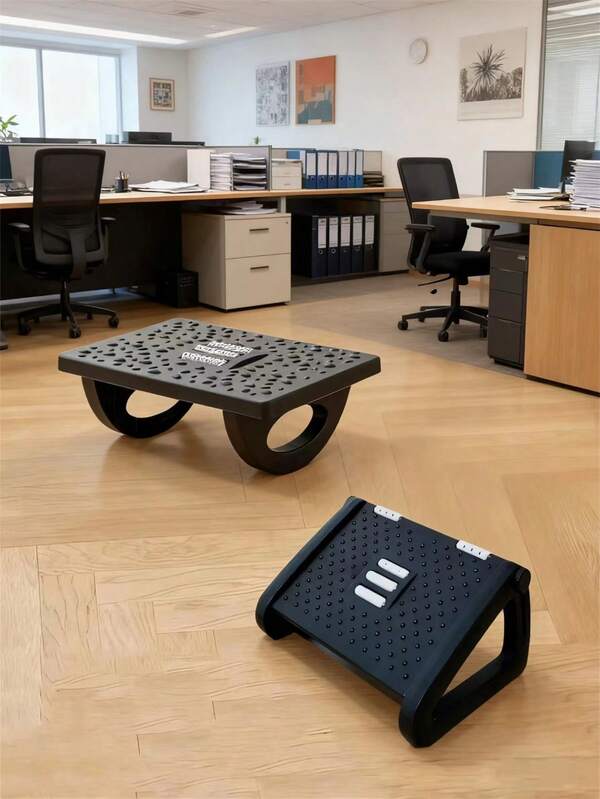 1pc Massage Function Foot Rest Stool, Adjustable Height, Rocking Design, Ergonomic For Office Desk Use To Relieve Stress And Fatigue, Suitable For Office, Study, Living Room, Great Gift For Leaders, Friends And Family On Christmas, Thanksgiving, Valentine's Day