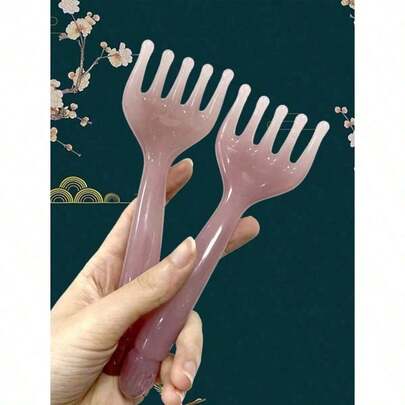 头皮按摩器（塑料）、刮痧背部按摩器、头部抓挠器便携式手持SPA头部按摩器，深度放松