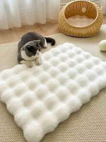 1 Stück weicher, flauschiger, einfarbiger Teppich, kuschelige Plüschdecke, minimalistisch elegant, geeignet für Sofakissen, Stuhlsitz, bequemer Teppich neben dem Bett, Heimdekoration für Wohnzimmer und Schlafzimmer, bester Winterheimdekorteppich, einsetzbar für Wohnzimmer, Schlafzimmer, Bettkante, Sofa, Schrank, Küche