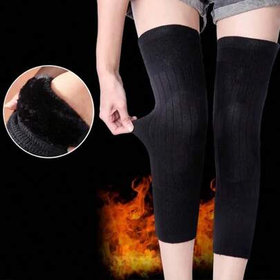 1 Pair Unisex Thick & Long Comfortable Knee Pads, Essential For Winter