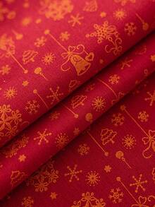 1pc Merry Christmas Red Table Runner, Foil Bell Pattern, Rectangular, Washable, For Sideboard, Shoe Cabinet, Dining Table, Party Tablecloth, Room Decor, Autumn/Winter Home Decor, Suitable For Farmhouse, Kitchen, Dining Room, Living Room, Gathering, Party, Holiday Decoration, Christmas, New Year - Red - View 2
