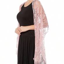 Women's Lace Shawls And Wraps For Formal Evening Party Dress,Bride Bridesmaid Shawl Veil For Wedding - Hồng - Xem 6