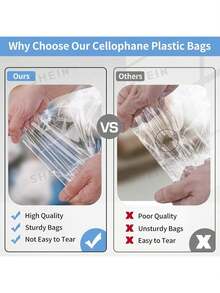 50 pezzi Sacchetti di plastica PP trasparenti autoadesivi, sacchetti per conservazione di indumenti e schede