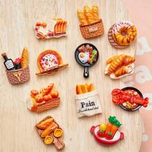 1/2/3/5/9/10/12/15 piezas Juguetes de comida realistas y adorables como palitos de pan, langosta, filete DIY, decoración encantadora para la cocina, oficina, pizarra, lavavajillas, decoración del hogar, regalo del Día de San Valentín, regalo para amigos y familiares