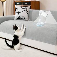 Waterproof Sofa Cover Chenille Sofa Cover, Scratch-Resistant Dog Cat Sofa Protector, Non-Slip Sofa Cover Couch Cover Seater For U Shape L Shape Sectional Sofa - Light Grey - View 13