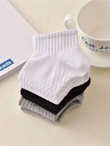 透气运动袜，男女通用防臭踝袜，吸湿排汗舒适短袜，适合春夏季，多种颜色可选，防滑透气，1/3/5 双