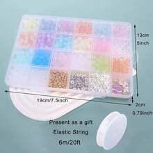 1 Box 24pcs Crystal Beads, Bracelet & Jewelry Making Kit, Suitable For Holiday Gifts