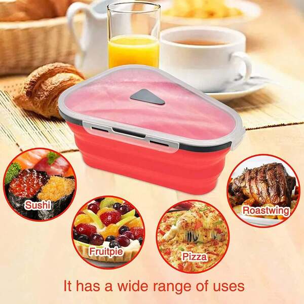 1 Recipiente Reutilizable Para Pizza Con 5 Bandejas Para Microondas, Recipiente Ajustable Para Pizza, Fácil De Organizar Y Ahorrar Espacio, Preservador De Pizza, Preservador De Alimentos Para Cocina, Apto Para Microondas, Ahorra Espacio En El Refrigerador, Herramienta Para Pizza