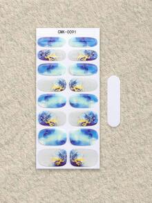 Tiras de gel de uñas semi curadas, beige gelatinoso, 16 piezas de envolturas de gel para uñas, pegatinas, se requiere luz UV, calidad de salón, de larga duración