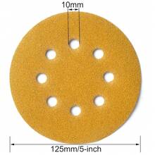 Aiyard - Discos de Lijado de Gancho y Bucle de 5 Pulgadas, 8 Agujeros, Grano 180, Papel de Lija Orbital Aleatorio, Paquete de 100 - frijoles mixtos 105 unidades - Ver 4