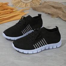 New Solid Color Lace-Up Outdoor Running Sports Shoes For Teenagers - Black - View 14