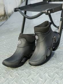 1 Paar Herren rutschfeste und warme Regenstiefel, PVC-Kurztübler, mit Futter wasserdichte Schuhe für Outdoor, Strand, Garten, Gartenarbeit, Wandern, ganzjährig
