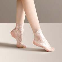 50/100 pezzi Manicotti monouso per piedi, Calze per cura dei piedi idratanti anti-screpolature, Maschere per le mani in plastica trasparente, Bagno per i piedi, Copriscarpe, Calze per spa per i piedi impermeabili