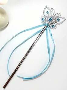 1件全新绿色莲花皇冠、蝴蝶魔杖、公主皇冠、雪花魔杖、公主裙配饰、皇冠头饰、公主魔法棒、权杖、蝴蝶魔杖、仙女棒、发箍、表演配饰 - 彩色 - 查看 2