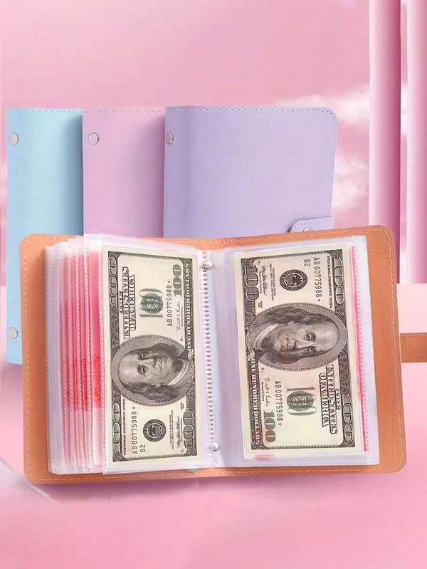 1pc Holder Paper Money Collection Book, Portable Banknote Storage Book, Currency Holder Album For Banknote & Ticket Collection, Made Of PU Material. Banknote, Photos, Stamps & Bank Card Storage Book, 50pcs Interior Can Hold 100 Banknotes, Super Large Capacity Cash Storage Notebook, Money Storage Box, Budget Wallet, Pouch, Best Gifts For Birthday Graduation, Christmas Gift