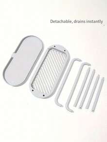 1pc Space-Saving Countertop Kitchen Organizer Rack, Kitchen Sink Organizer Tray With Drip Tray, Compact Sink Organizer Box With Quick Drainage Design, Easy Installation Without Drilling, Suitable For Storing Dishcloths, Sponges, Brushes, Soaps In Kitchen & Bathroom - Multicolor - View 8