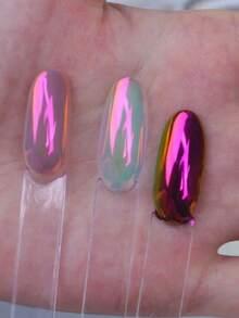 2 Pcs/Set Chrome Nail Powder - Holographic Donut Effect Pigment, For Professional Nail Art And Resin Crafts, Durable And Easy To Use, Ideal For DIY Nails, Jewelry, And Creative Crafts - Multicolor - View 4