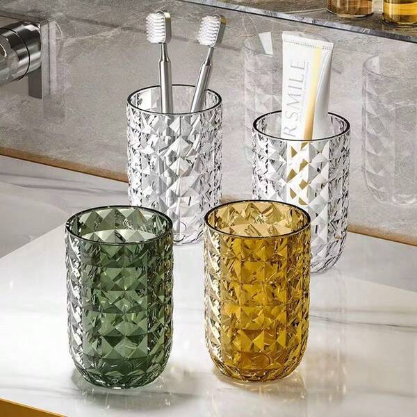 1pc Premium Portable Toothbrush Holder Cup, Plastic Toothpaste & Mouthwash Cup For Home Use