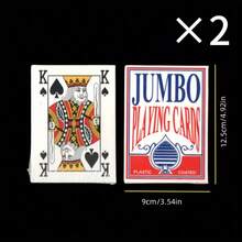 54张/套超大可重复使用耐用扑克牌，巨型婚礼模型扑克，万圣节四人扑克，适合旅行、宿舍和户外娱乐。室内外趣味桌游，派对礼物，创意新奇玩具。派对娱乐、婚礼、生日、周年纪念、单身派对、毕业典礼的理想之选