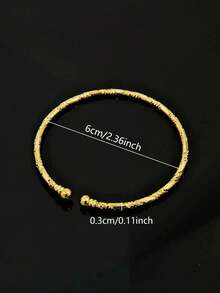 非洲手環3mm,來自迪拜的手鐲和手環,印度風色,金色,婚禮首飾,禮品 - 金黃色 - 查看 6