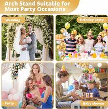 2pcs Arco para Decoración Base para Fiesta Decoración 1.2/1.5/1.8/2.0/2.2m, Soporte Para Globos Flores para Fiestas,Bodas,Festivales,Decoración navideña - Dorado - Ver 6