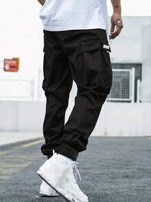 Plus Size Men's Drawstring Waist Cargo Pants