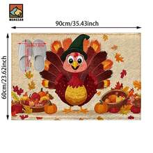 1 pieza Felpudo antideslizante con diseño de pavo de otoño de Acción de Gracias, felpudo antideslizante de fibra súper, adecuado para decoración de fiestas festivas, cocina, baño, comedor, dormitorio, puede ser un regalo de Acción de Gracias