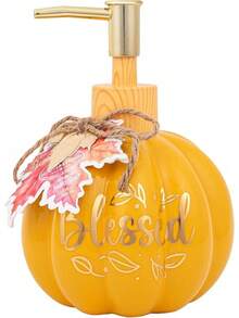Simple Fun - Dispensador de Jabón Líquido para Manos con Aroma a Pastel de Calabaza y Manzana y Especia de Calabaza, Recargable Decorativo para Encimeras de Cocina y Lavabos de Baño - Calabaza bendita - Ver 13