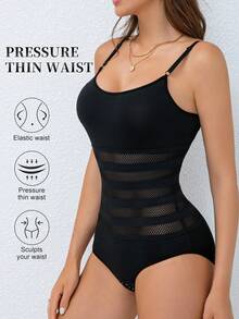 女士紧身塑身连体衣，透气网眼收腰提臀