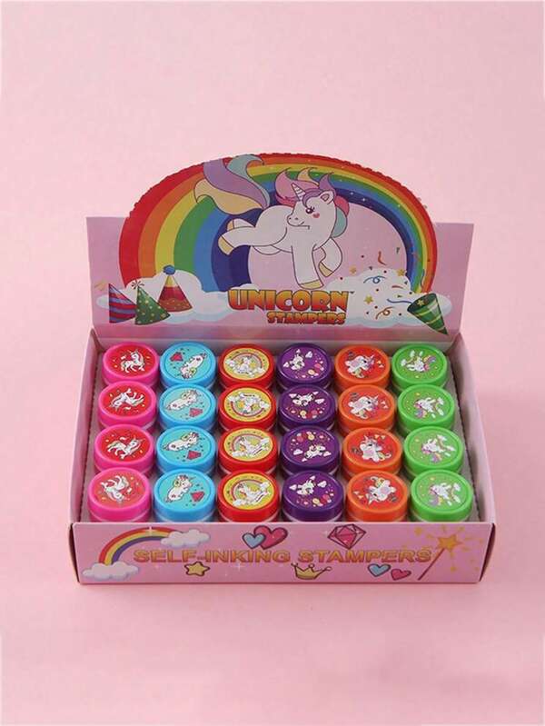 10/24/48 Pcs Unicorn Assorted Stampers For Kids Birthday Party Favors Goody Bag Stuffers Pinata Fillers Classroom Rewards Carnival Prizes