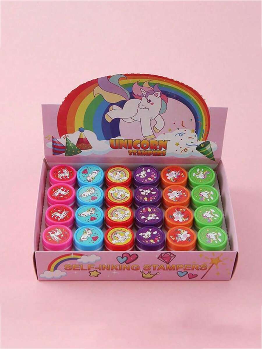 10/24/48 Pcs Unicorn Assorted Stampers For Kids Birthday Party Favors Goody Bag Stuffers Pinata Fillers Classroom Rewards Carnival Prizes