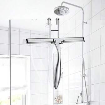 Stainless Steel Multi-Purpose Squeegee, Replaceable Rubber Blade For Shower, Glass, Window, Car Cleaning, Durable Household Cleaning Tool | Stylish Squeegee Design, High Pressure Shower Head With 3 Adjustable Modes, Handheld Shower Head, Water-Saving High-Quality Shower Accessory