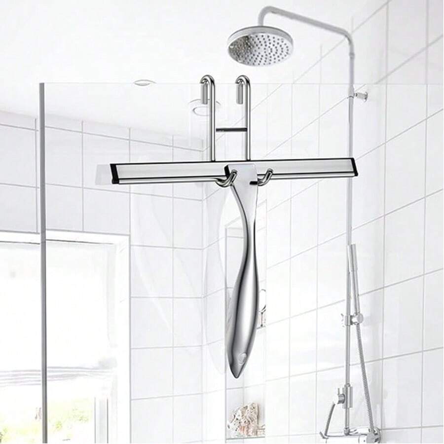 不锈钢多功能刮水器，可更换橡胶刮片，适用于淋浴房玻璃，手持式淋浴房刮水器，也可用于刮除玻璃上的水渍，是家用清洁刮水器、窗户刮水器和水渍清除器的理想选择，适用于淋浴房门、浴室、窗户和汽车玻璃。 - 彩色 - 查看 1