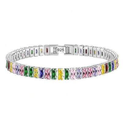 Luxury Designer Silver Fine Random Crystal Bracelet For Women Fashion Jewelry Engagement Wedding Glamour