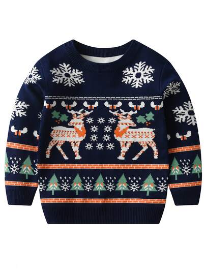 Chico joven Jersey con patrón de Navidad