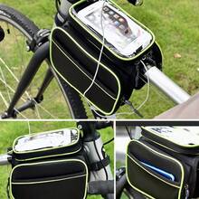 1PC Bicycle Rack Bag, Waterproof Top Tube Bag, Mobile Phone Pocket With Touch Screen, Bicycle Accessory Bag, Suitable For Road And Mountain Bikes