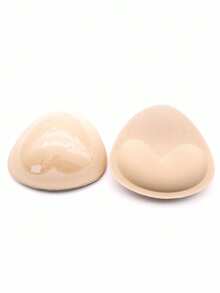 4.33英寸/11厘米 1对自粘硅胶加厚隐形胸垫，适用于泳装比基尼，提升胸型，纯色胸罩罩杯 - 卡其色 - 查看 10