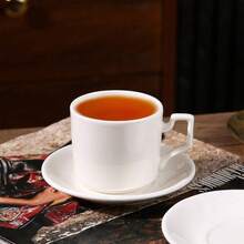 90ml/3.16oz 陶瓷茶杯带碟，适合下午茶、办公室、餐厅、家庭聚会、咖啡杯套装 - C款 - 查看 5