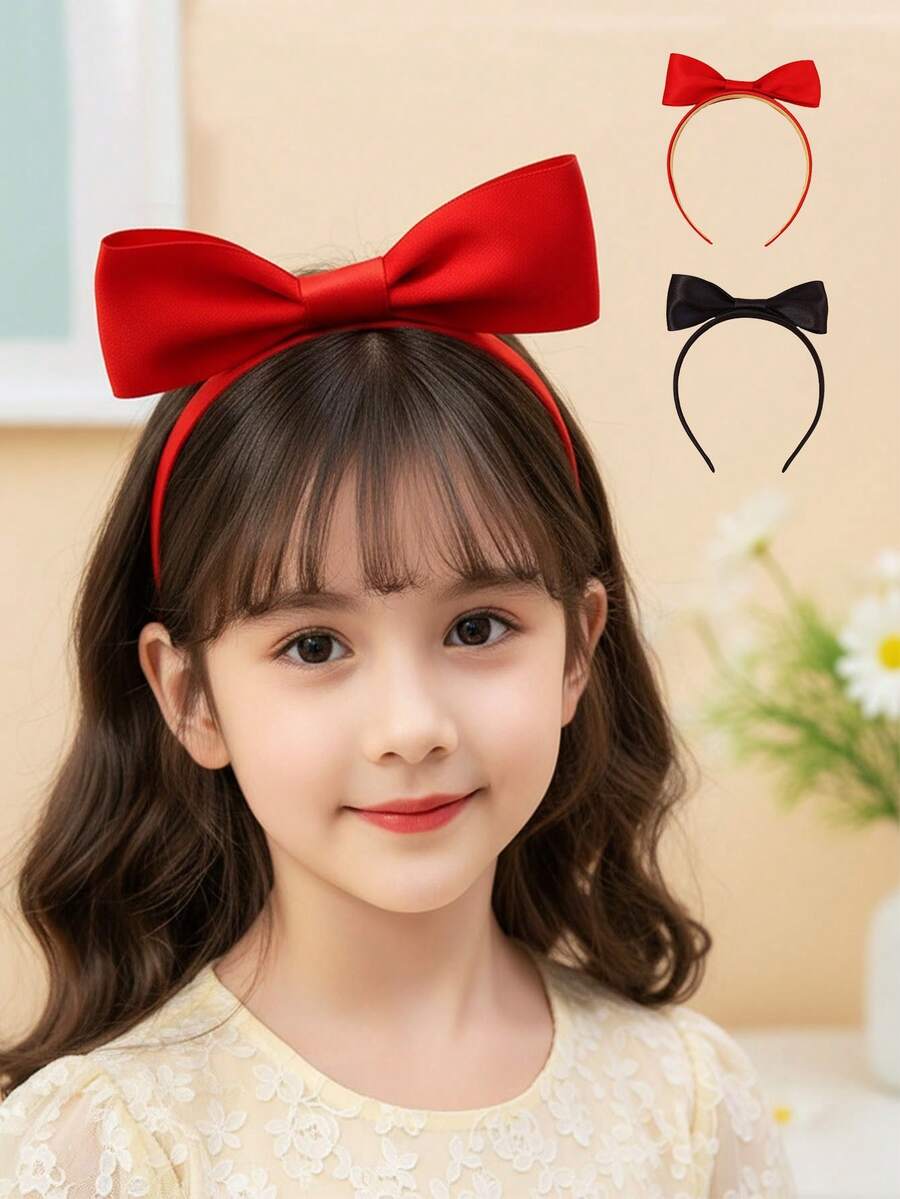 1 件红色 3D 蝴蝶结头带，适合日常、化妆、节日派对佩戴、发带、发箍头带、头饰 - 彩色 - 查看 1