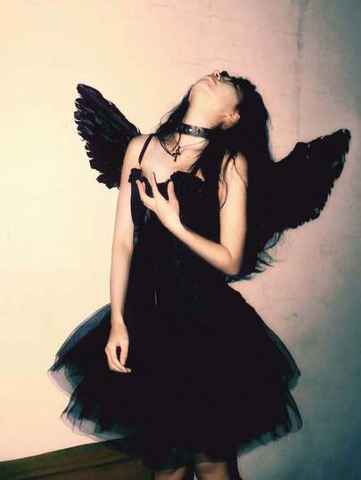 1 件天使翅膀道具，万圣节羽毛派对装饰，适合派对、婚礼、舞台表演、节日装饰、圣诞服装