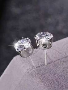 72/48/24pcs Set Stylish Minimalist Sparkling Rhinestone Stud Earrings, Unisex Couples Earring Jewelry Set, Party/Date/Gift, Suitable For All Year Round