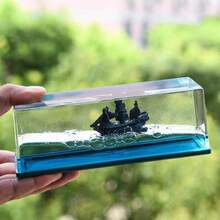 Black Pearl Pirate Ship Fluid Desk Decor - 1pc, No-Sink Nautical Craft For Home & Office, Perfect Gift For Cruise Lovers - Multicolor - View 3