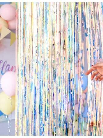 1*2m Candy Rain String Curtain, Halloween, Christmas, Festival, Photo Backdrop, Party Decor, Colorful Candy String Curtain