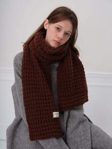 1 szt. Damski, jednolity kolor, uroczy, krótki, dzianinowy szalik/ocieplacz na szyję, odpowiedni na wyjścia, do codziennych dojazdów, jesień/zima
