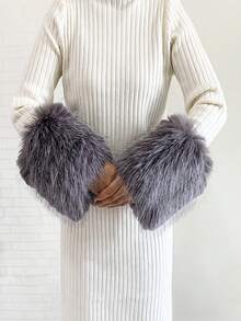 1. Faux Fur Collar & Cuff Set, Warm Faux Fur Scarf, Fluffy Oversized Furry Shawl Wrap For Women In Winter, Suitable For Dresses, Christmas Decoration - Multicolor - View 71