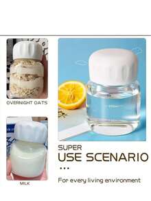 2个迷你便携式玻璃奶瓶，【迷你便携式】外卖玻璃咖啡杯水瓶带盖，牛奶杯，耐热茶杯，家用厨房日用密封旅行杯，可用洗碗机清洗，适用于牛奶、咖啡、花茶等。 - 彩色 - 查看 6