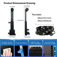 Luz de fondo LED para TV con sensor RGBIC y función de sincronización AR, alimentación por USB, sincronización de música, control remoto, compatible con TVs de 35-80 pulgadas, adecuado para salas de juegos, dormitorios y salas de estar - Retroiluminación del televisor LED - Ver 4