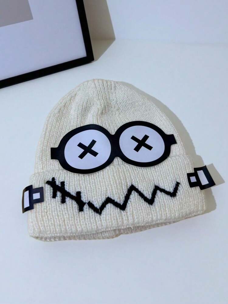 1 件女士趣味机器人针织帽，时尚百搭无檐帽，适合外出和派对，秋冬季 - 多色 - 查看 8